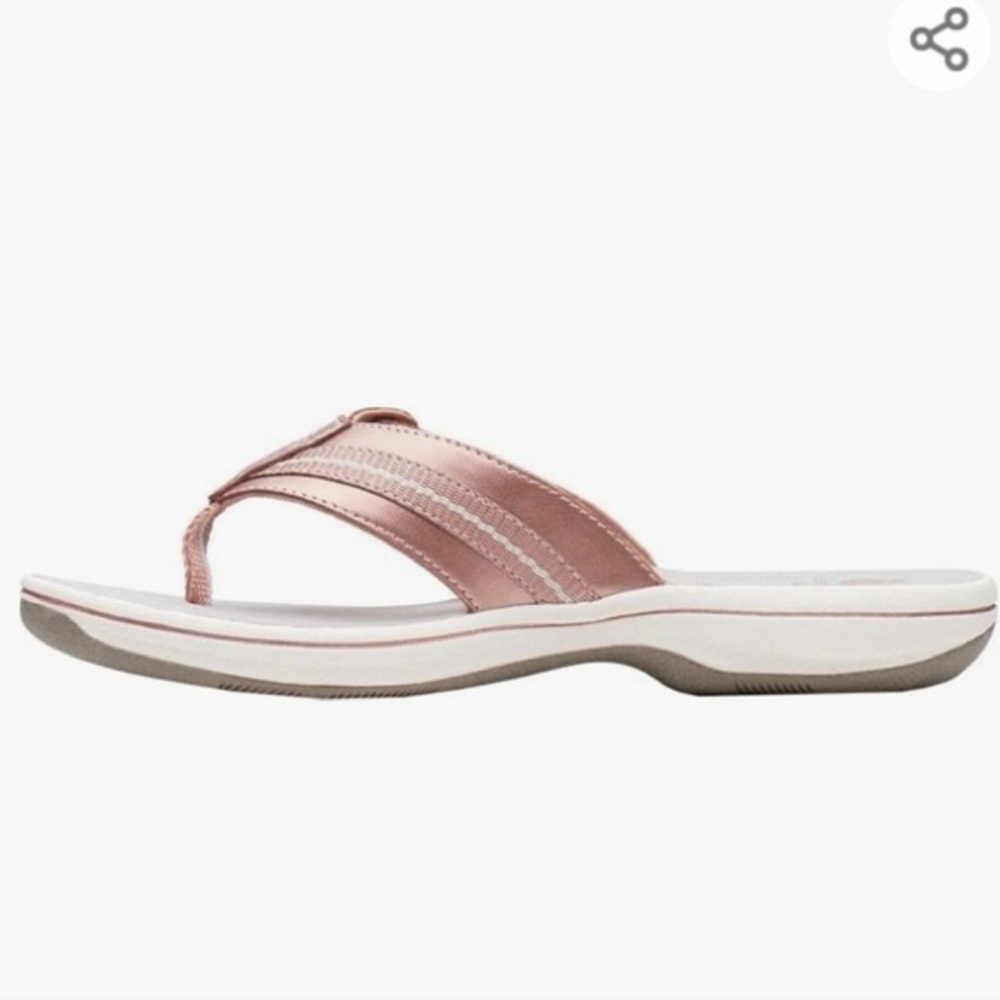 Clarks Cloudsteppers Women's Brinkley Jazz Flip-Flops - Rose Gold - Size 10 - Picture 12 of 12